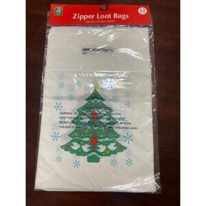 Christmas House Zipper Loot Bags Treat Bags12 Pack 8" X 11.5" Christmas Tree NEW